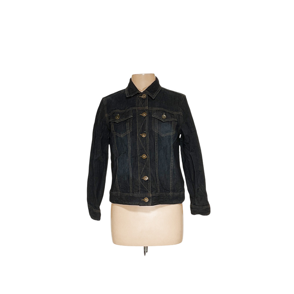Coldwater Creek Black Denim Basic Jacket Size Ps - image 1